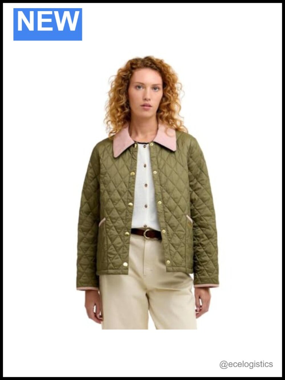 Cropped Quilted Jacket Relaxed Fit Polyamide with Tartan Lining